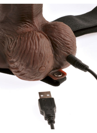 8" Hollow Rechargeable Strap-on with Remote